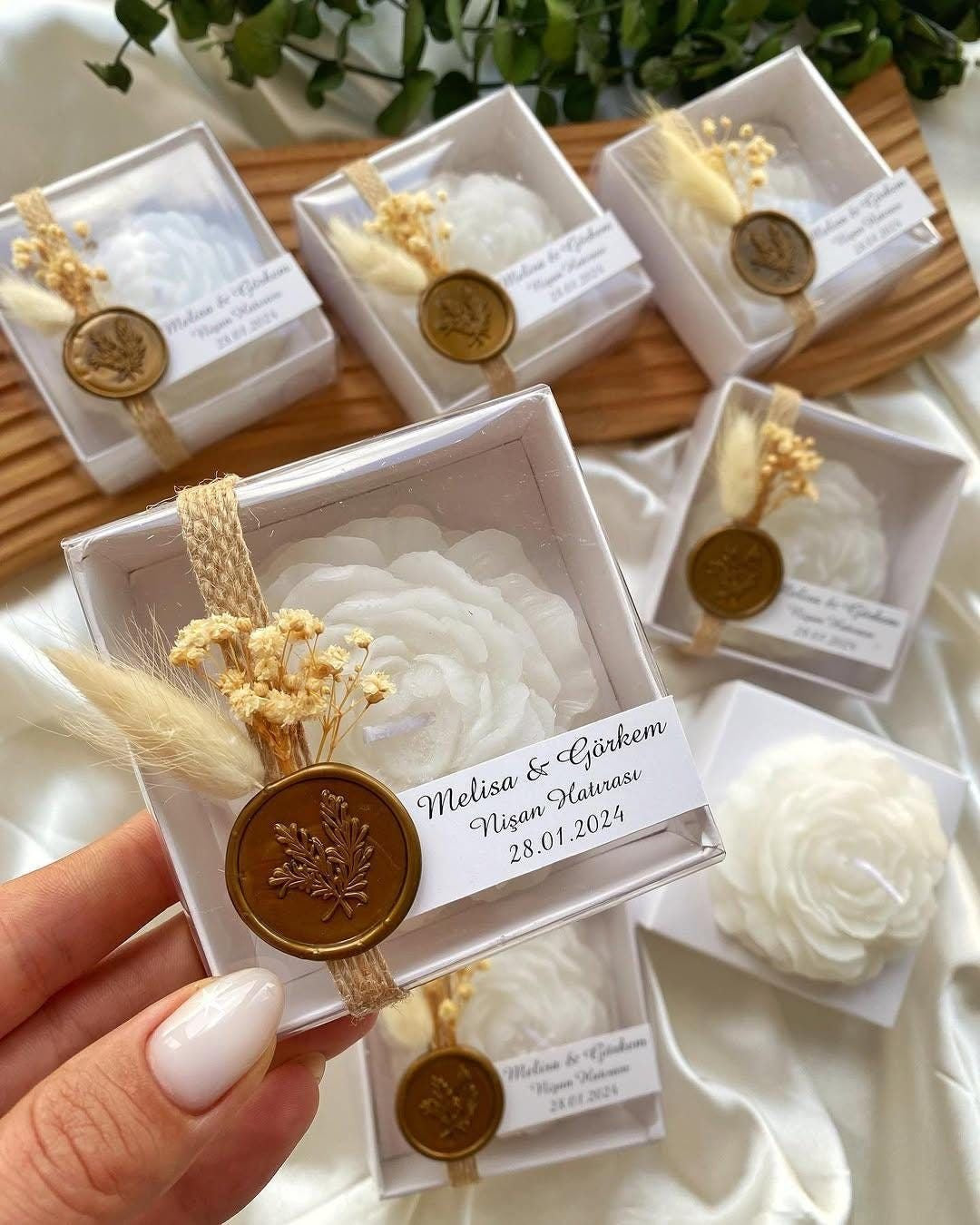 Rose Peony Candles for Return Favors