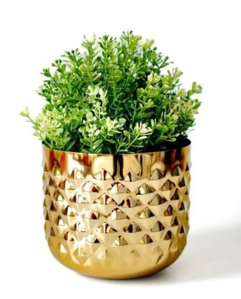 gold pineapple planter Decorative Pineapple Texture Gold Indoor Planter – Dainty Little Shop