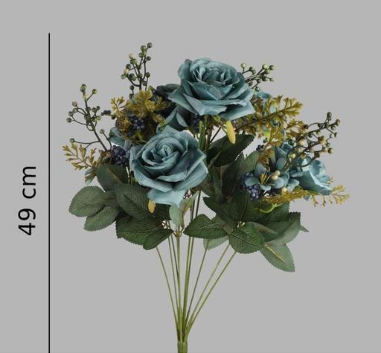 Premium Teal Artificial Peonies & Hydrangeas Flowers Bunch