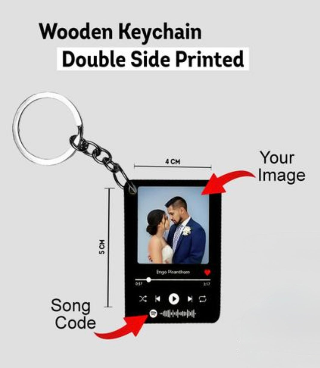 Customised Spotify Design Photo Keychain