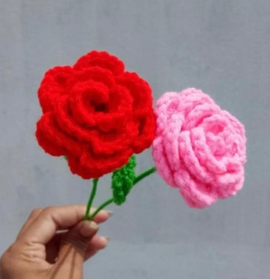 Cute Crochet Rose Flowers - Set of 2