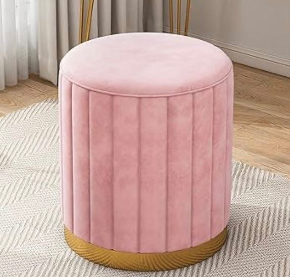 Nordic Velvet Fabric Ottoman Pouffee