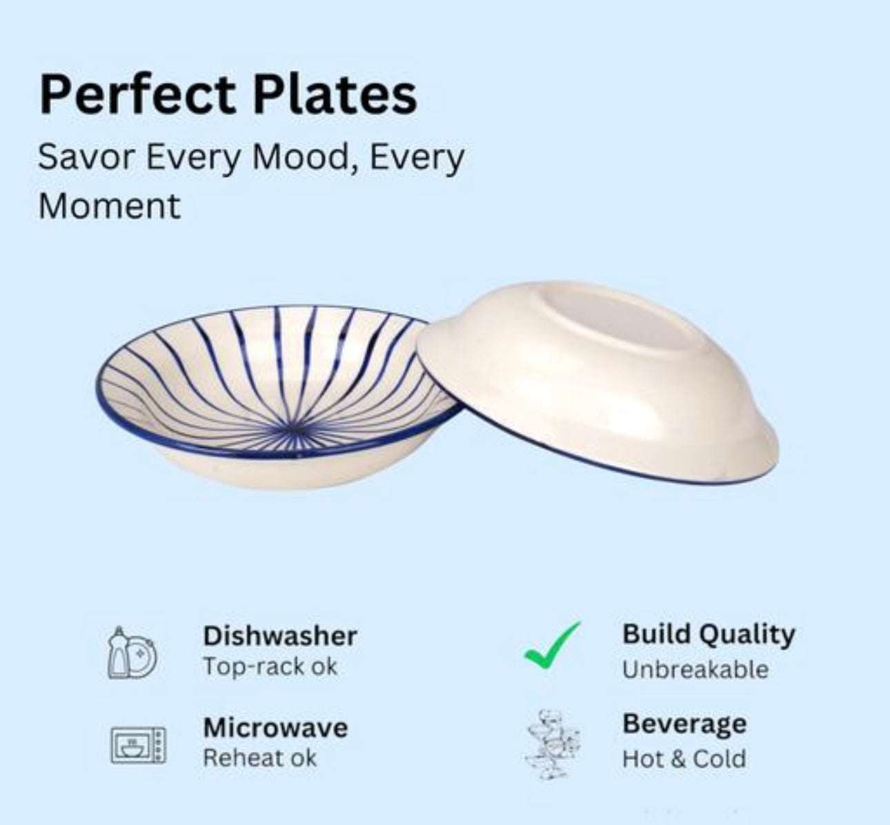 Premium Ceramic Serving Bowls - Set of 2