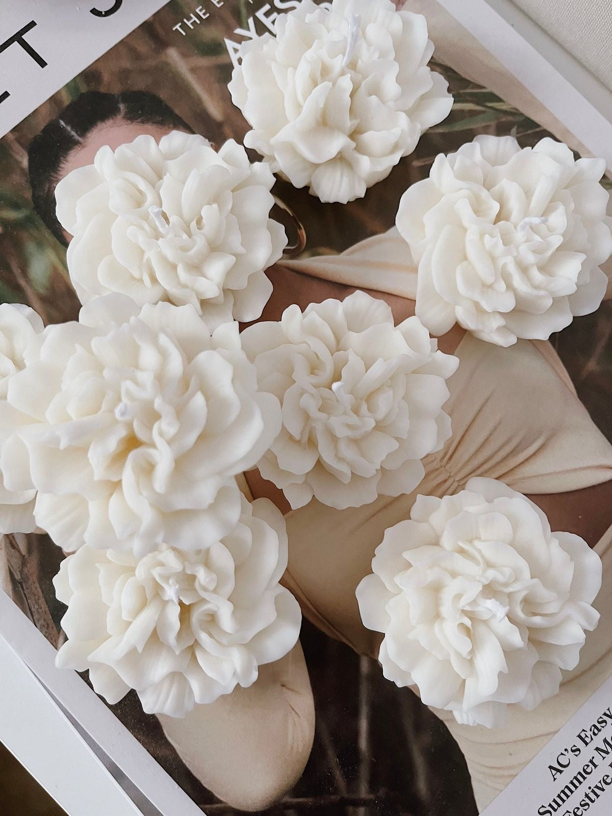 Elegant Carnation Flower Candle