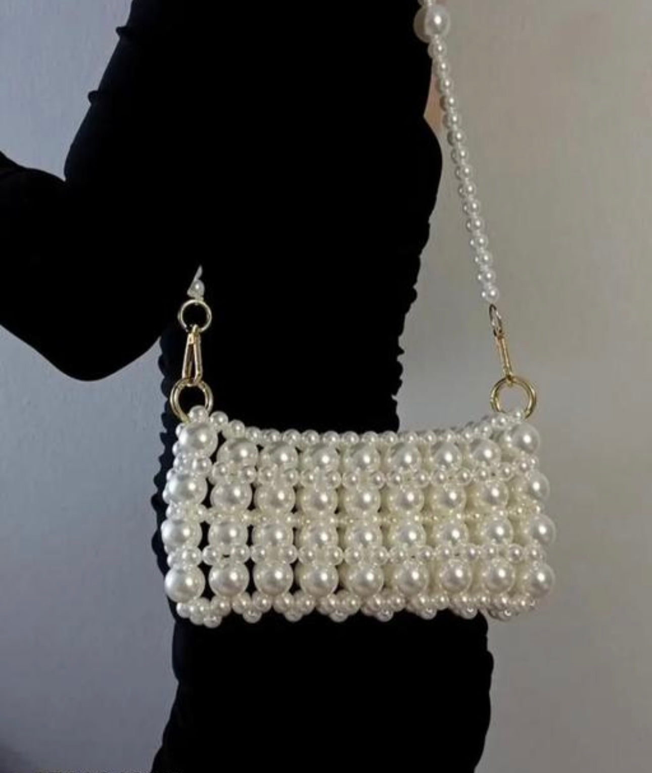 Pearls Ivory Beaded Bag