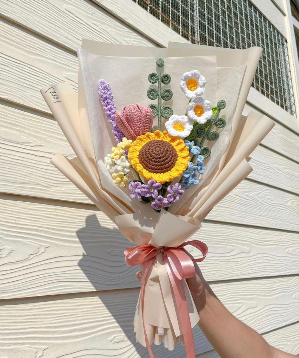 Luxe Handmade Crochet Flowers Bouquet