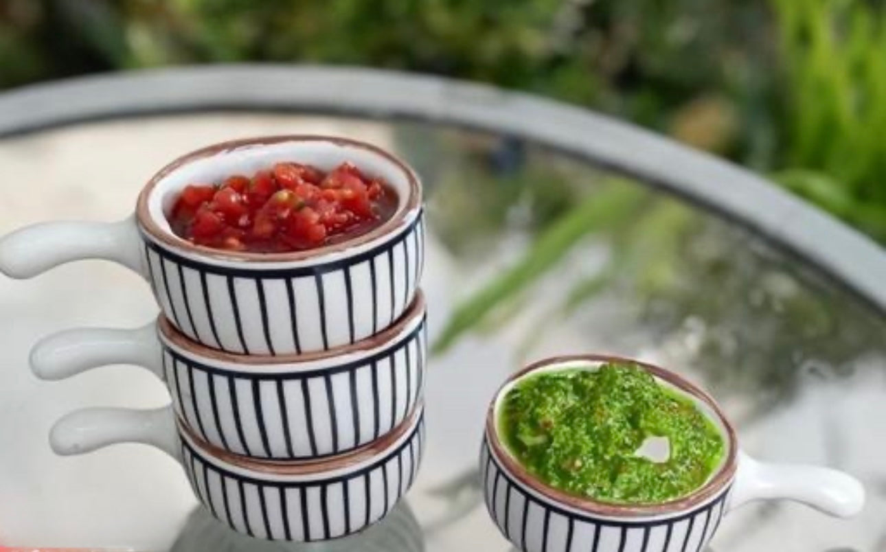 Patterned Small Dip/Chutney Bowls - Set of 4
