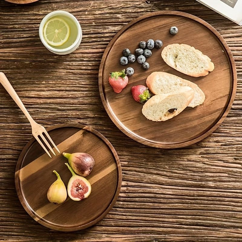 Multipurpose Wooden Round Serving Platter