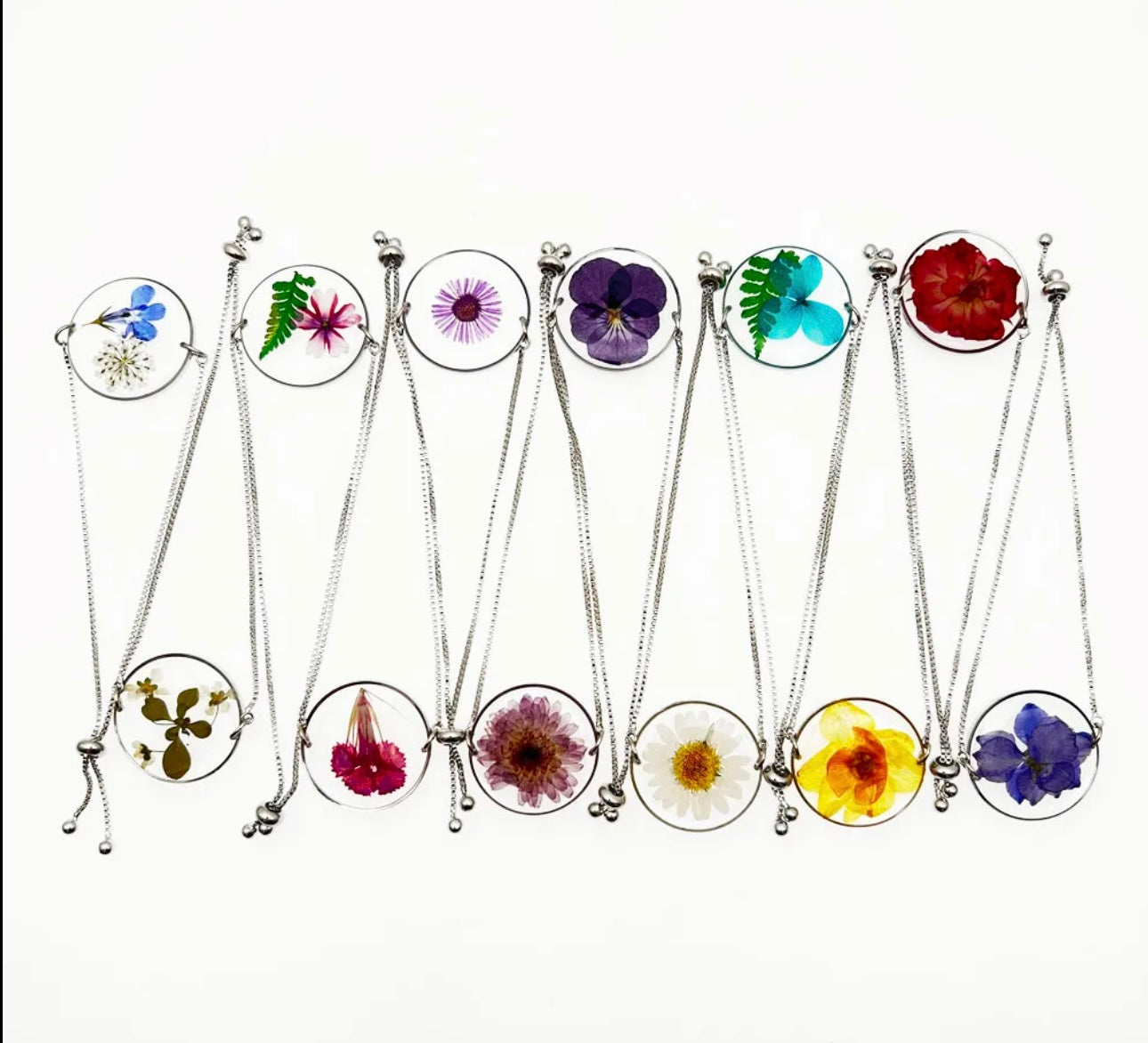 Bracelets with Real Pressed Flowers