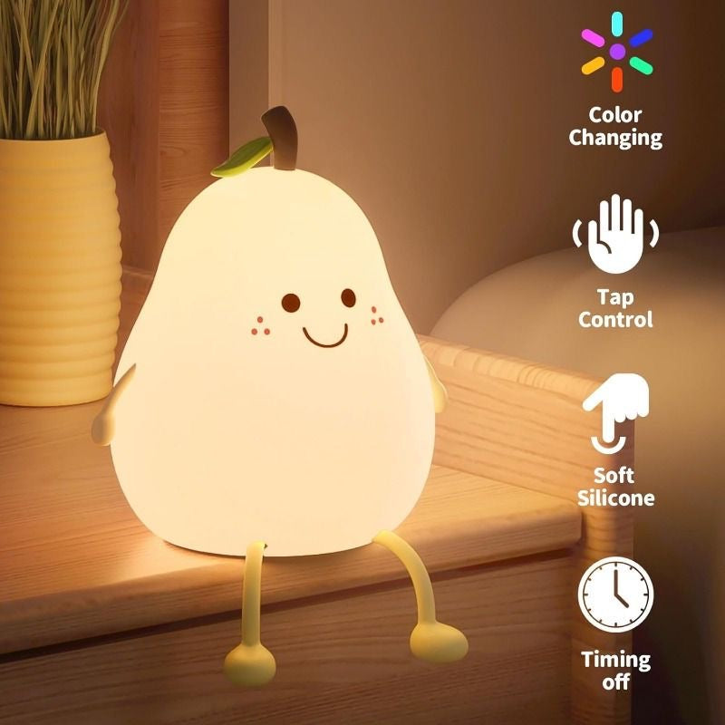 Cute Pear Shape LED Night Light - Rechargeable