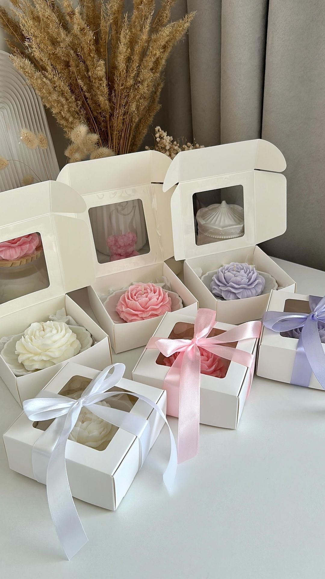 Rose Peony Candles for Return Favors