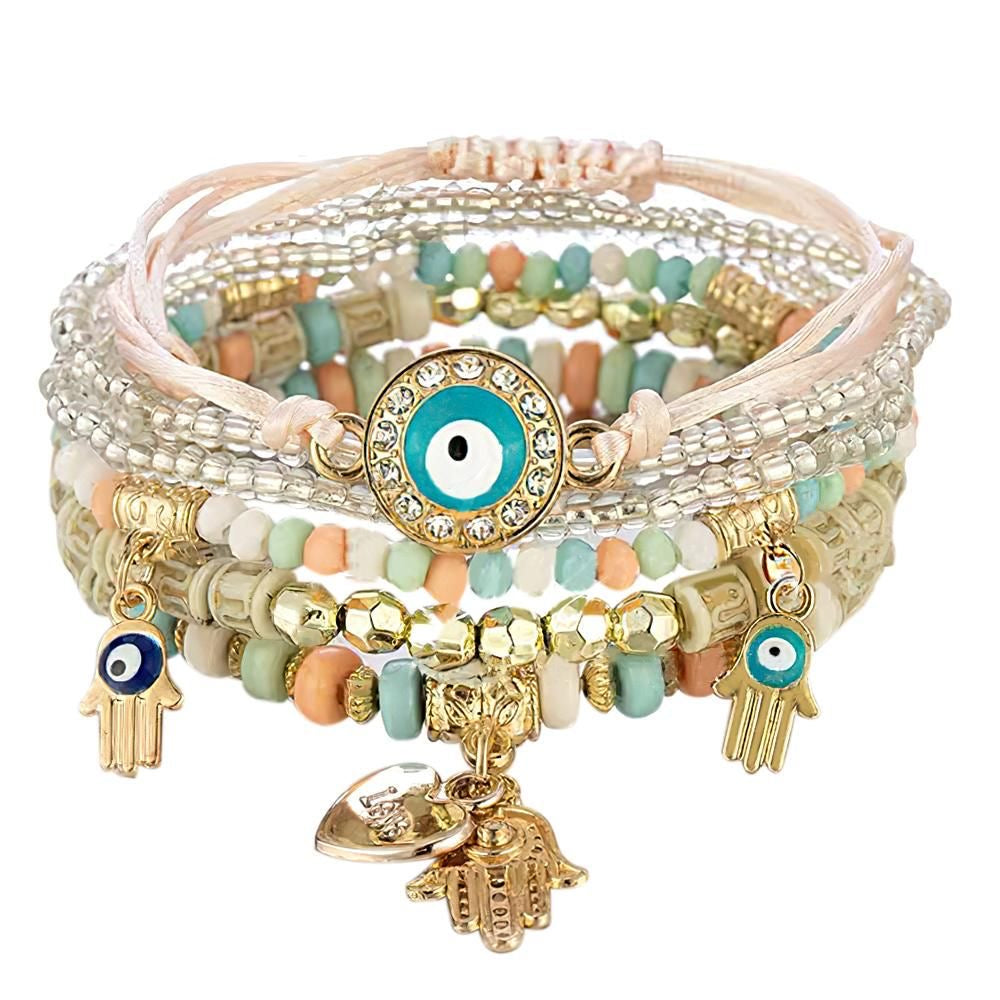 Bohemian Style Evil Eye Bracelet Stack