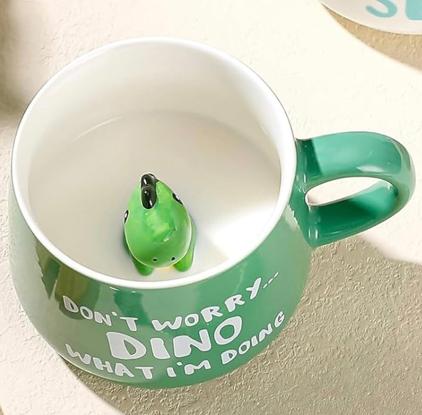 Pinterest Inspired Dino Inside Mug with Quote