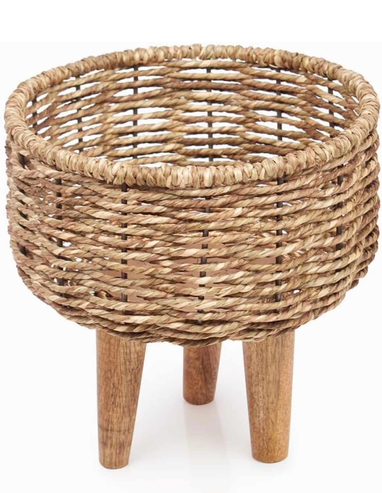 Natural Bamboo Wicker Planters - Set of 3
