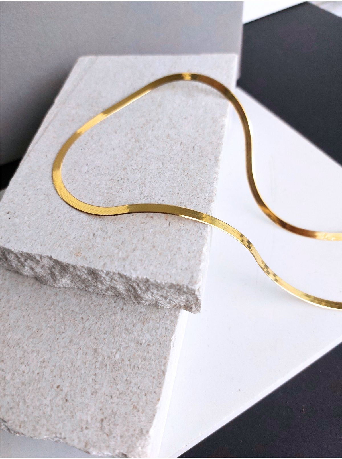 Minimalist Snake Skin Pattern Chain Gold & Silver - Set of 2