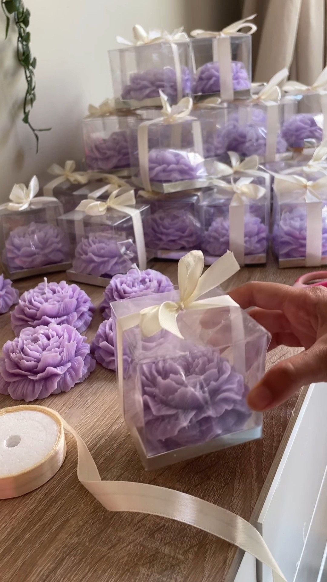 Rose Peony Candles for Return Favors