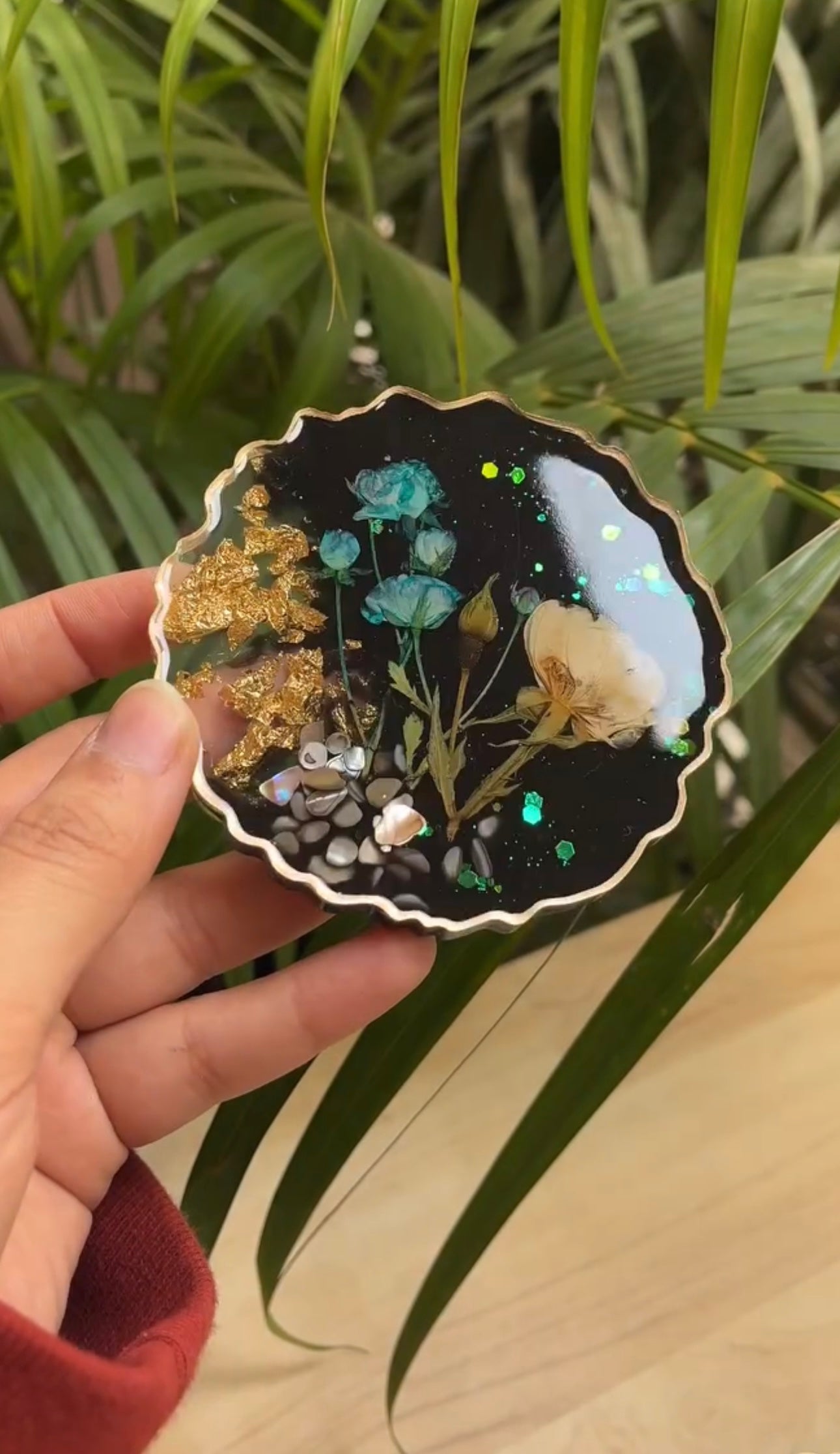 Floral Bloom Coasters with Real Pressed Flowers