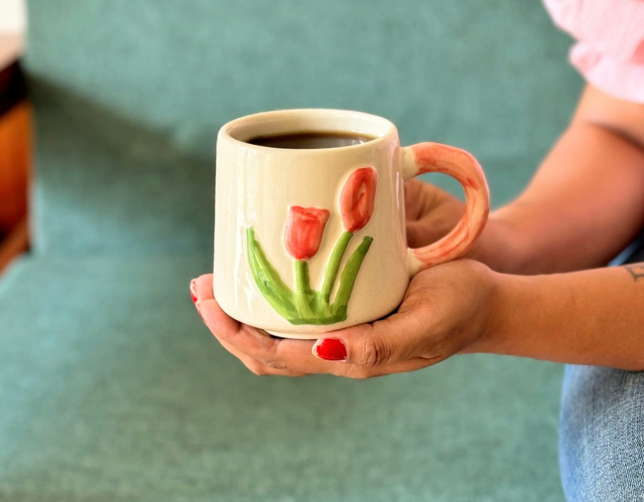 Pretty Pink Tulip Mug - Set of 2