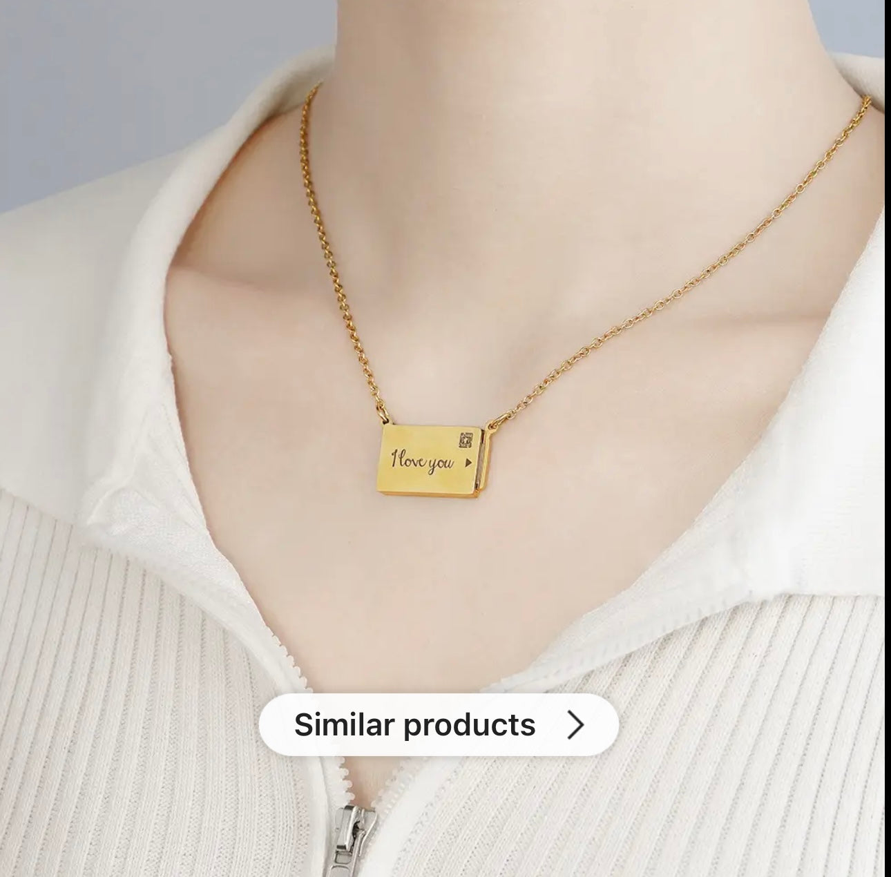 18K Gold Plated Pull-Out Photo Frame Pendant