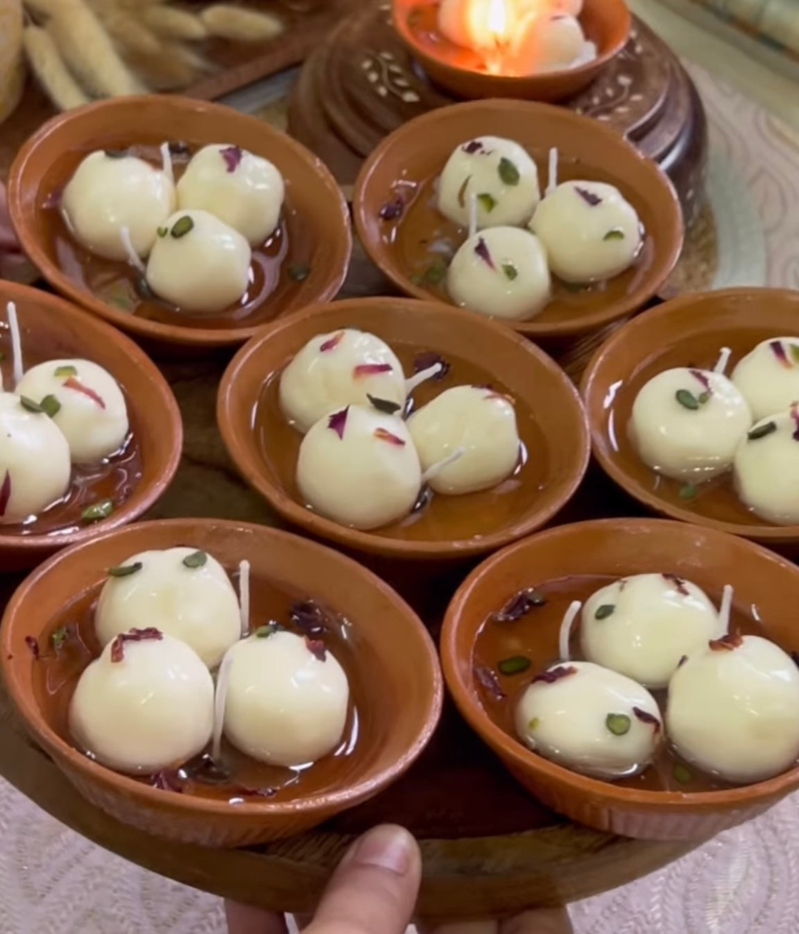 Rasgulla Shape Diwali Candles