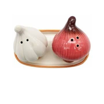 Ceramic Onion & Garlic Salt & Pepper Shaker Set