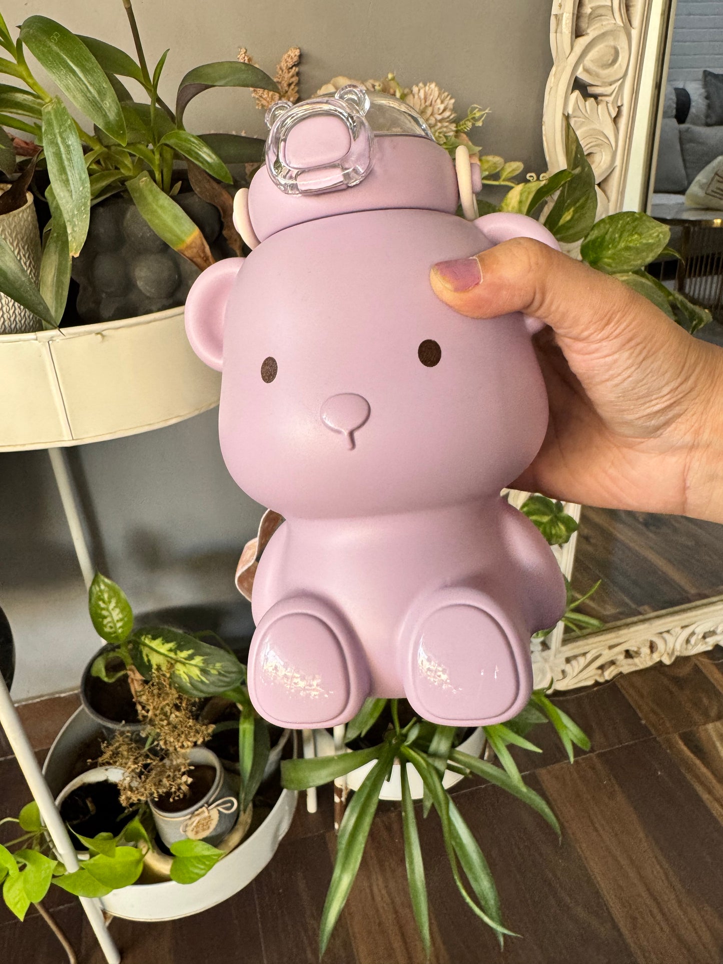 Cute Teddy Bear Stainless Steel Sipper Water Bottle