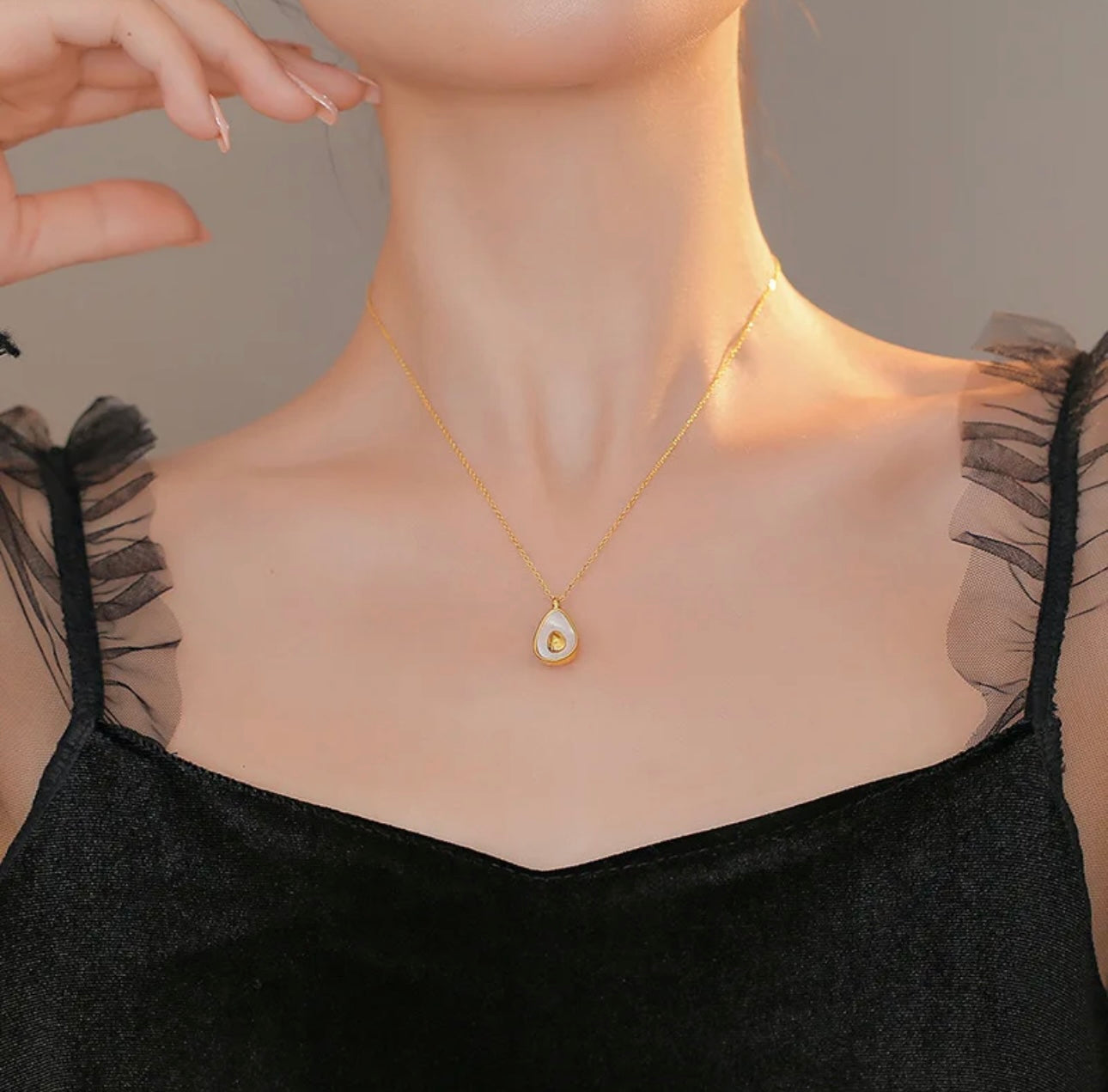 18K Anti-Tarnish Minimalist Avocado Necklace
