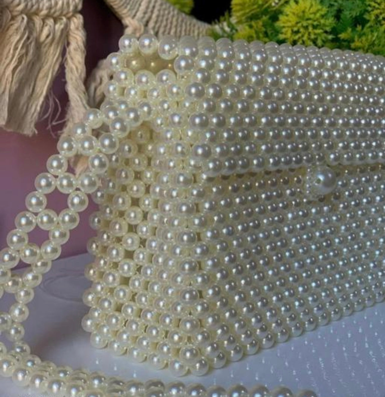Aesthetic Beaded Pearl Handbag