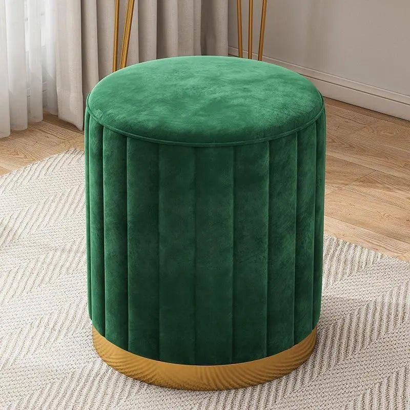 Nordic Velvet Fabric Ottoman Pouffee