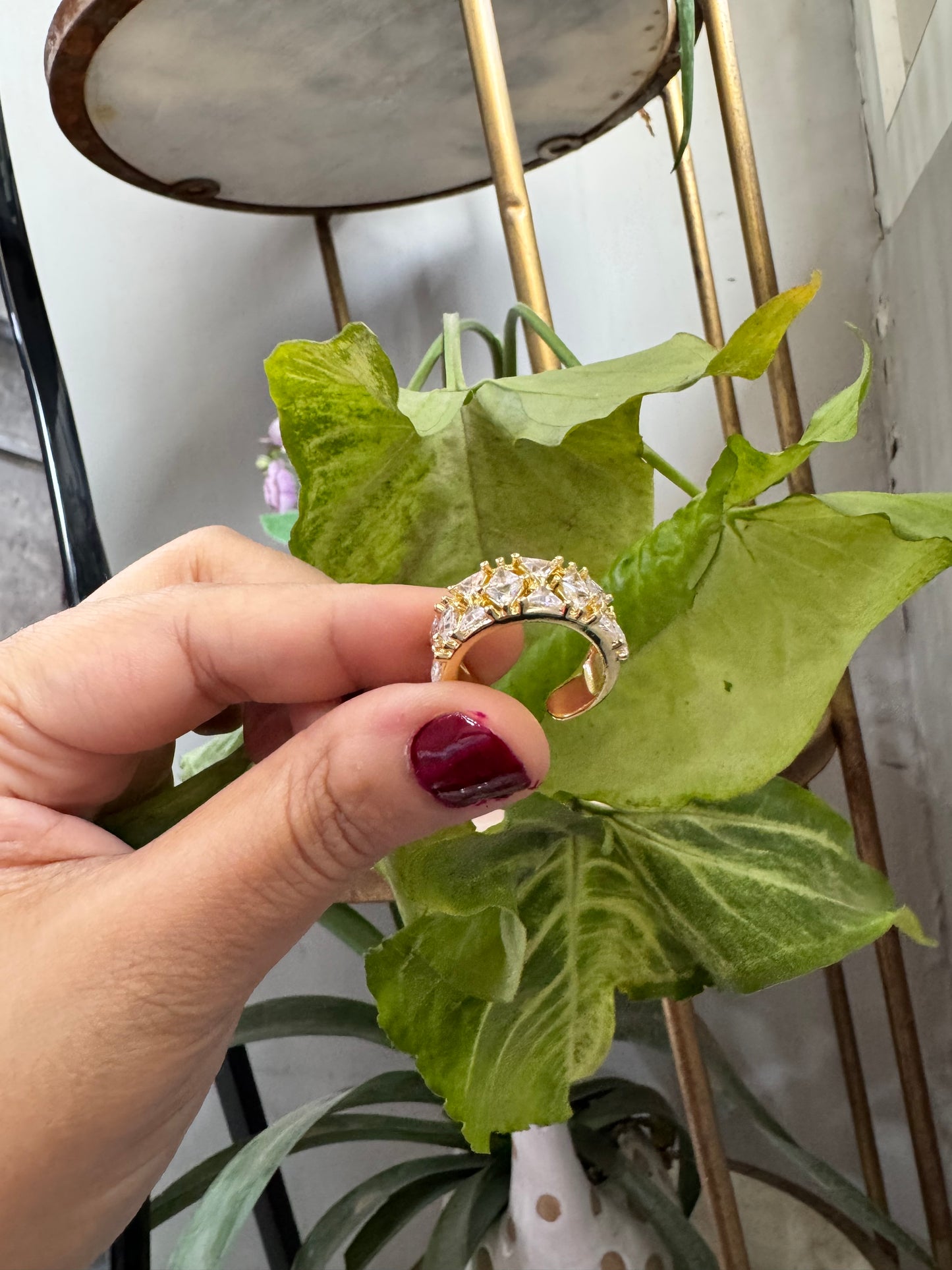 Statement Geometric Eternity Band Ring