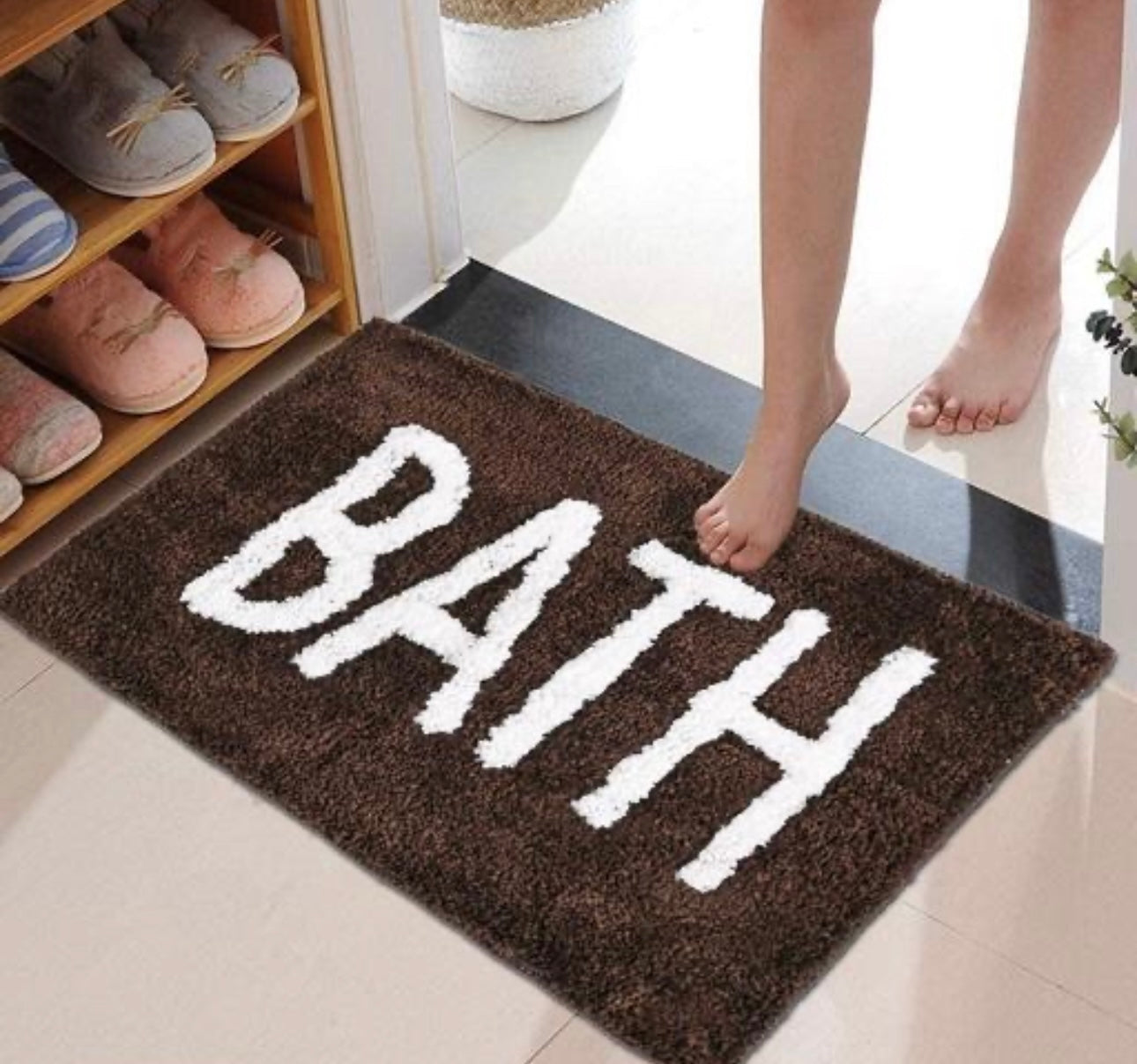 Brown Colored Non-slip Bath Mat