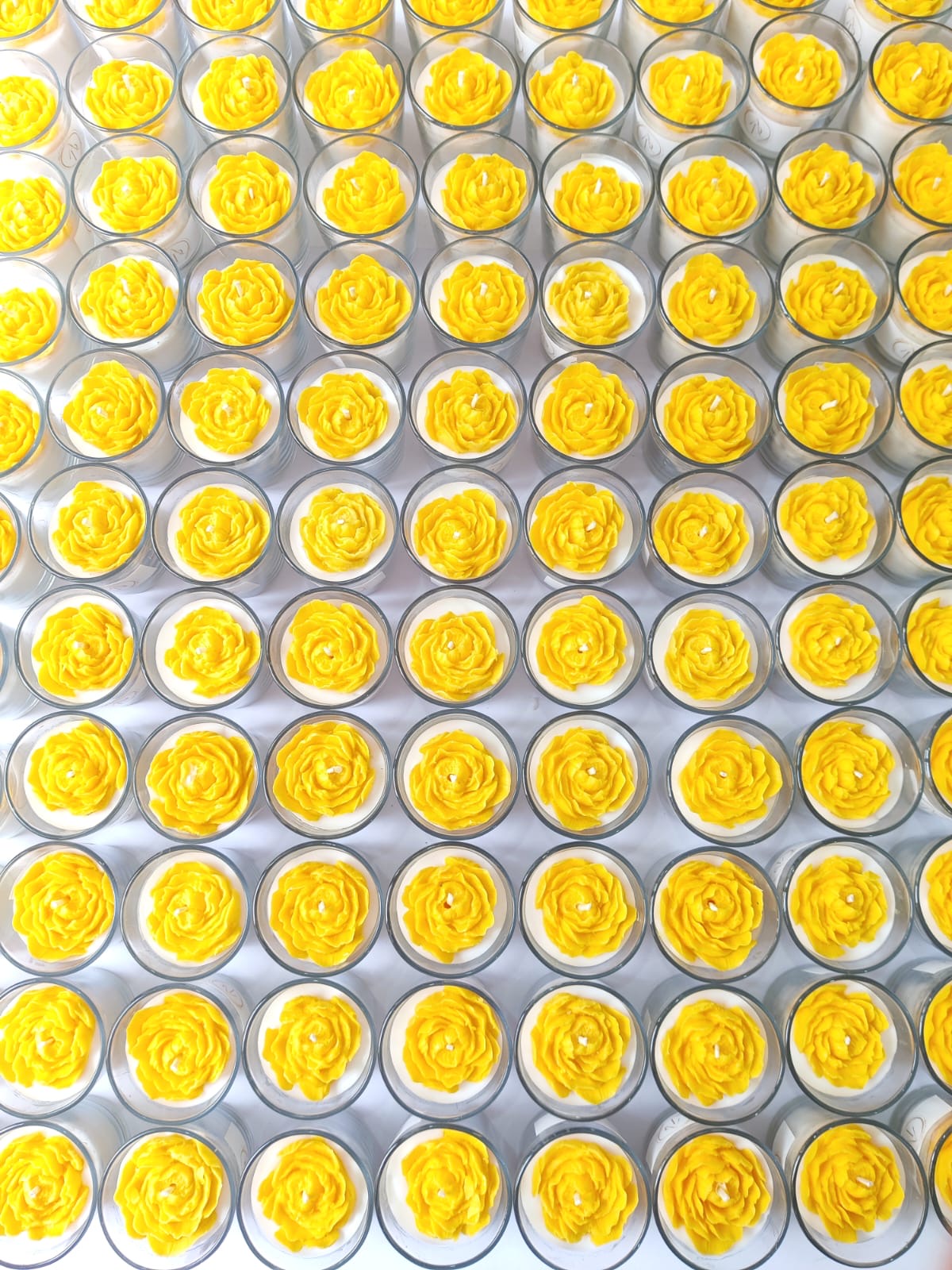 Flower Votive Candles for Return Gifts/Favours with Packaging & Personalised Tags/Stickers
