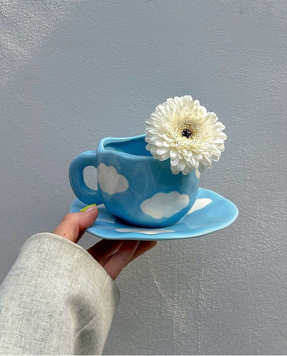 Pinterest Cloud Mug & Saucer Set