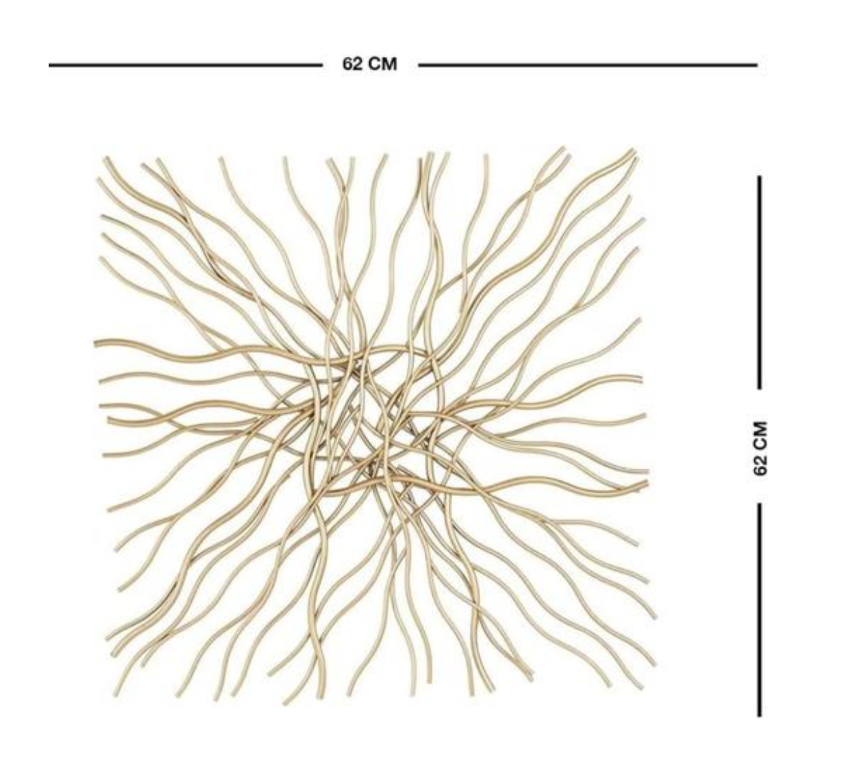 Abstract Gold Wire Metal Wall Art