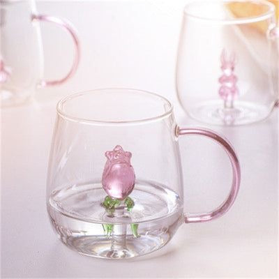 Aesthetic 3D Crystal Rose Inside Mug