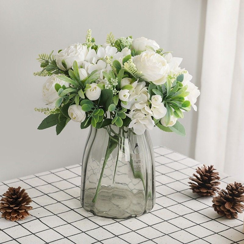 Artificial Peonies & Hydrangeas Flowers Bunch