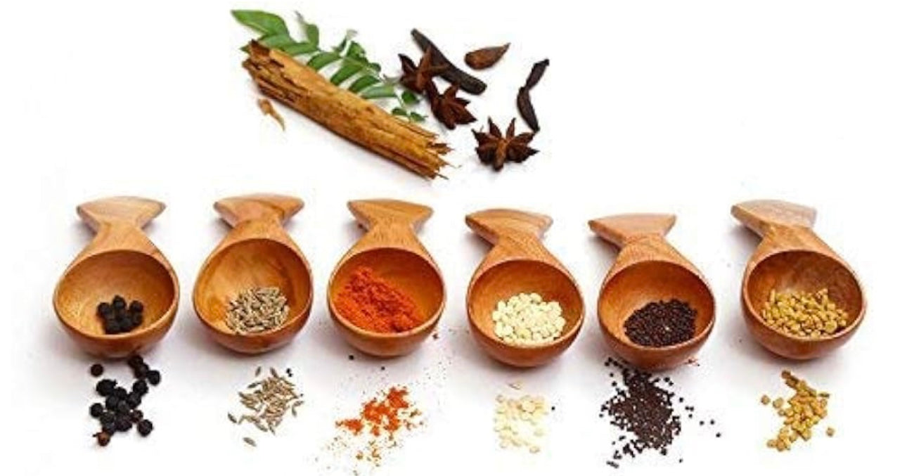 Multifunctional Wooden Spices Spoons - Set of 12
