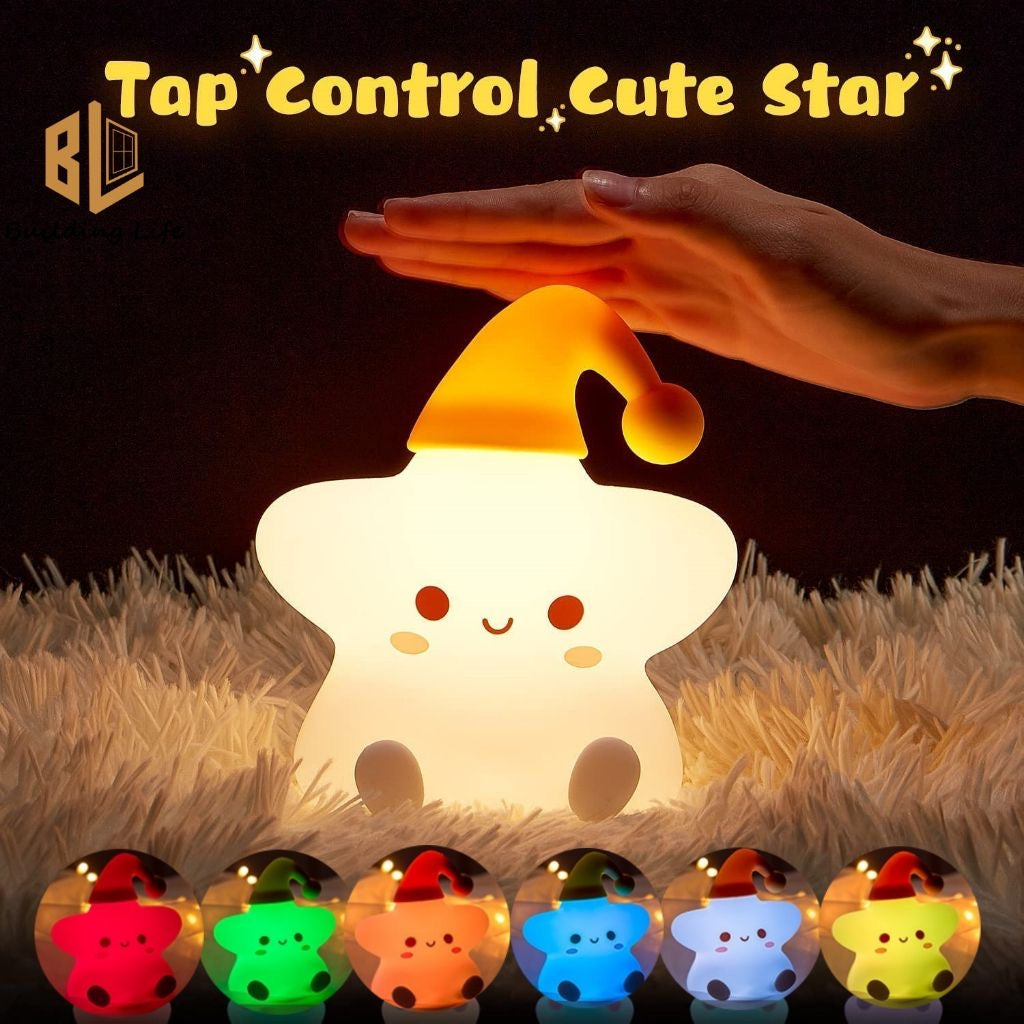 Cute Star Touch Sensor Silicon LED Night Light - Rechargeable