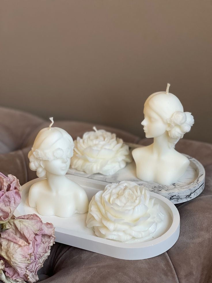 Woman Face Candles - Set of 2