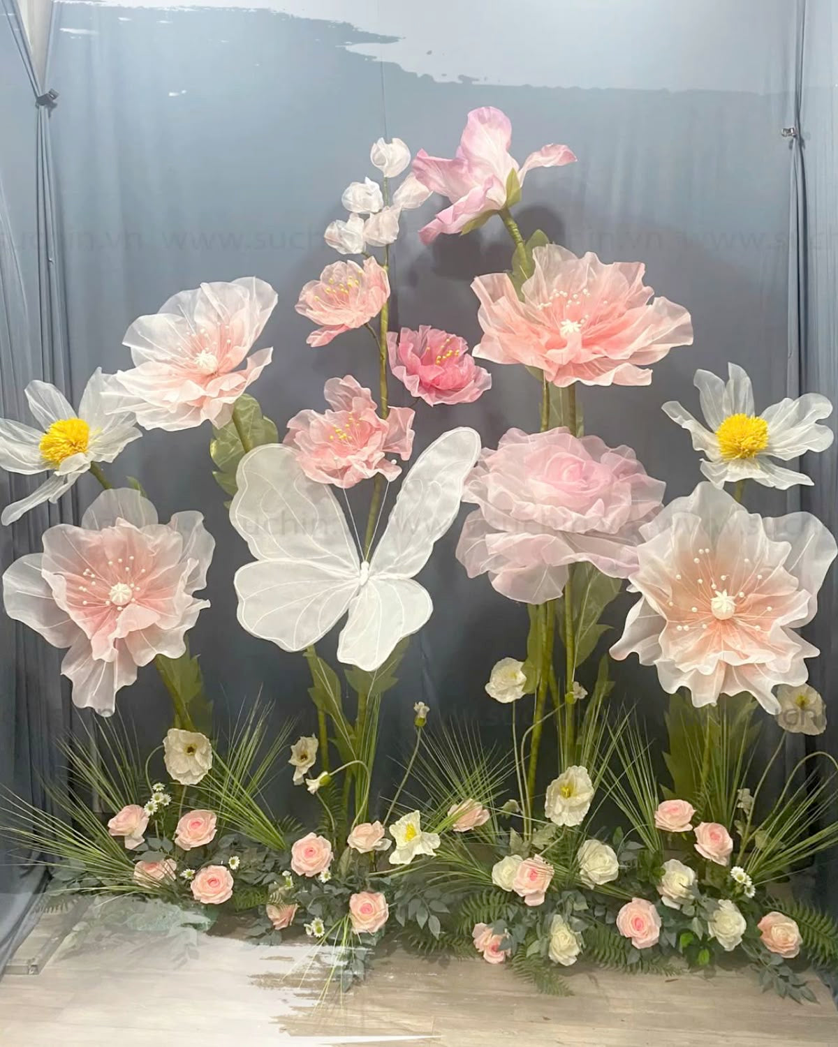 Organza Fabric Flowers (without Stand)