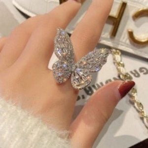 Sparkly Butterfly Statement AD Ring