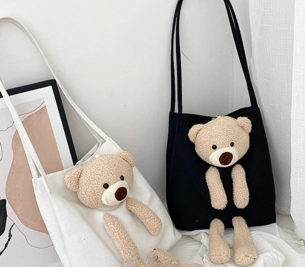 Cute Plush Teddy Tote Bag