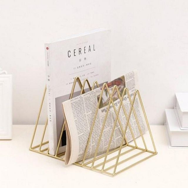 Gold Geometrical Magazine Stand