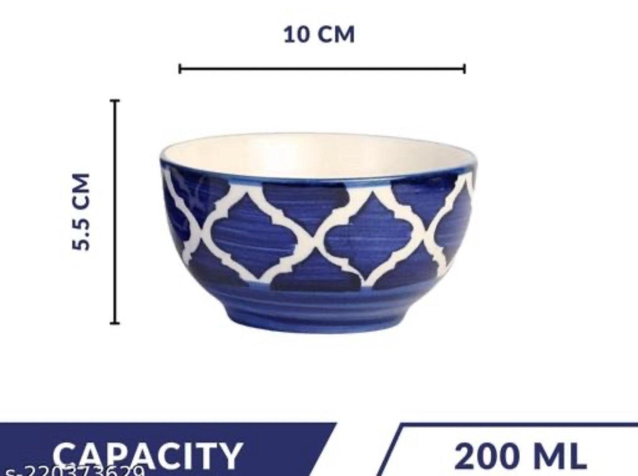 Ceramic Hand Painted Stoneware Large Soup Bowls with Matching Spoons - Set of 4