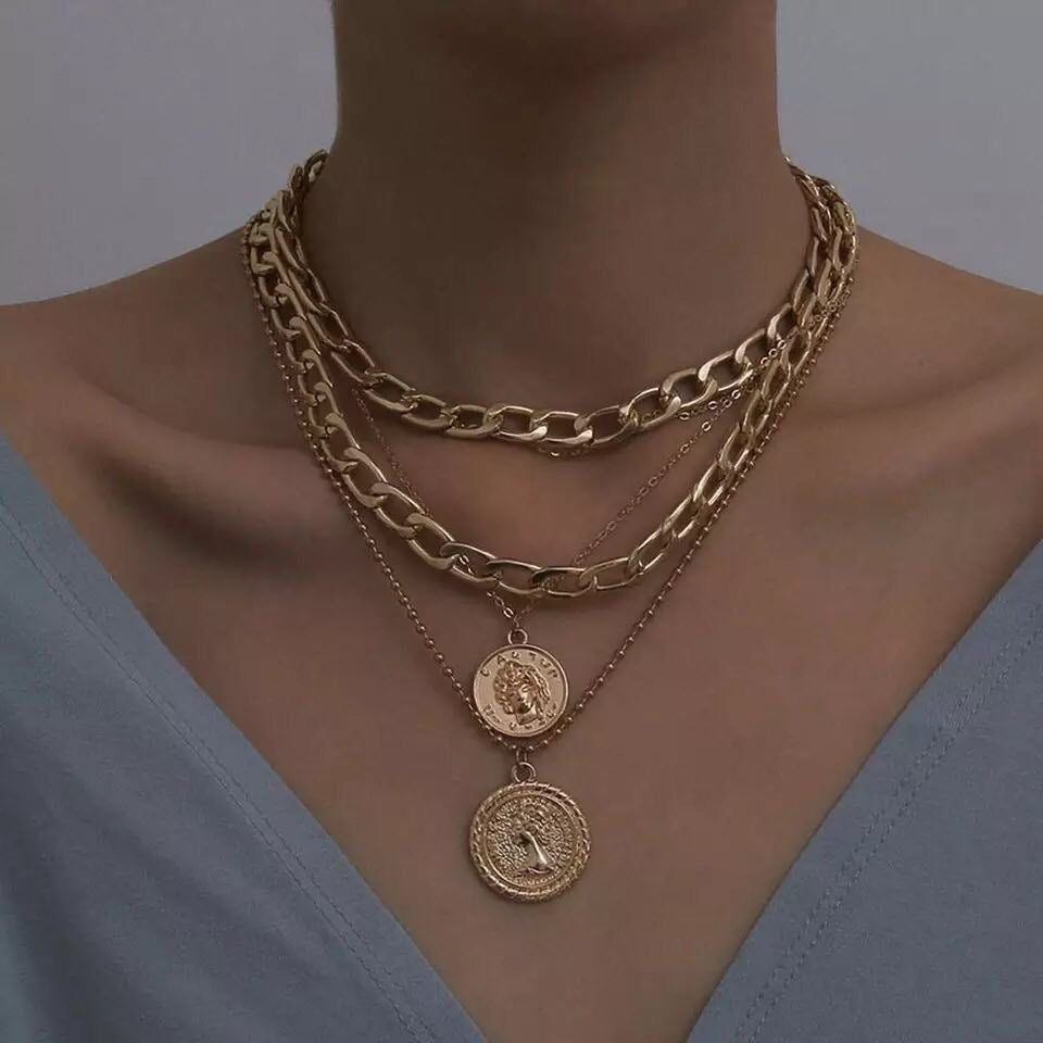 Multi-Layered Chunky Gold Cuban Necklace