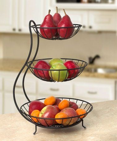 Multipurpose Black 3-Tier Fruit Stand