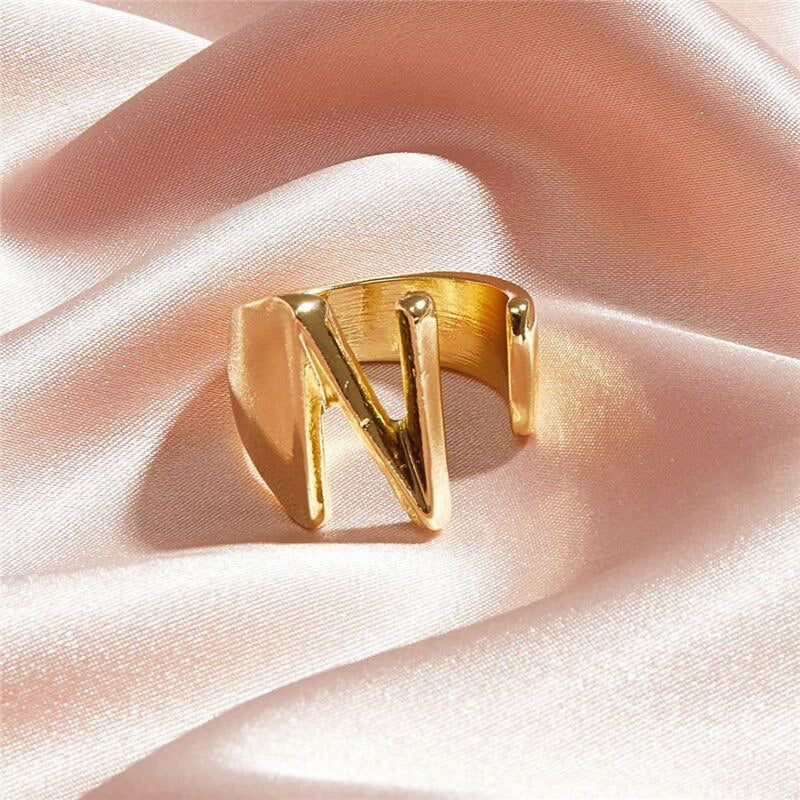 18K Gold Plated Alphabet / Initial / Letter Ring