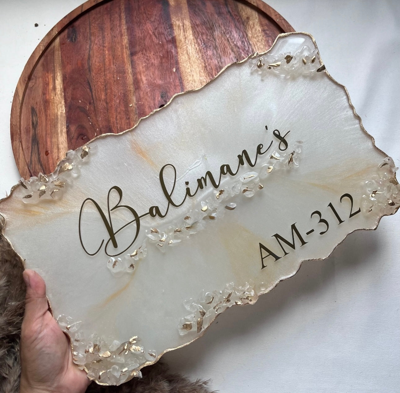 Classic Customised Ivory Nameplate for Home