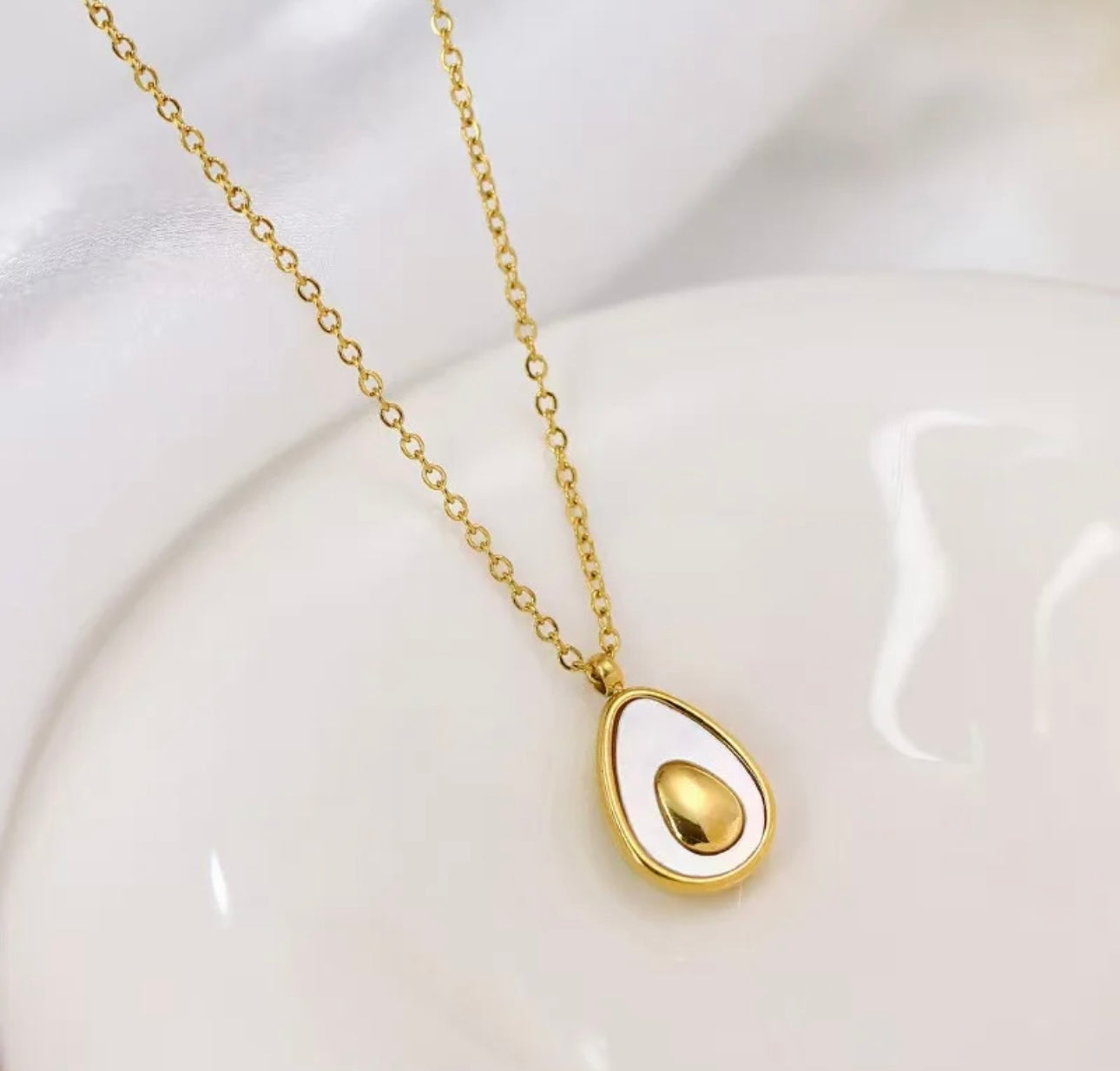 18K Anti-Tarnish Minimalist Avocado Necklace