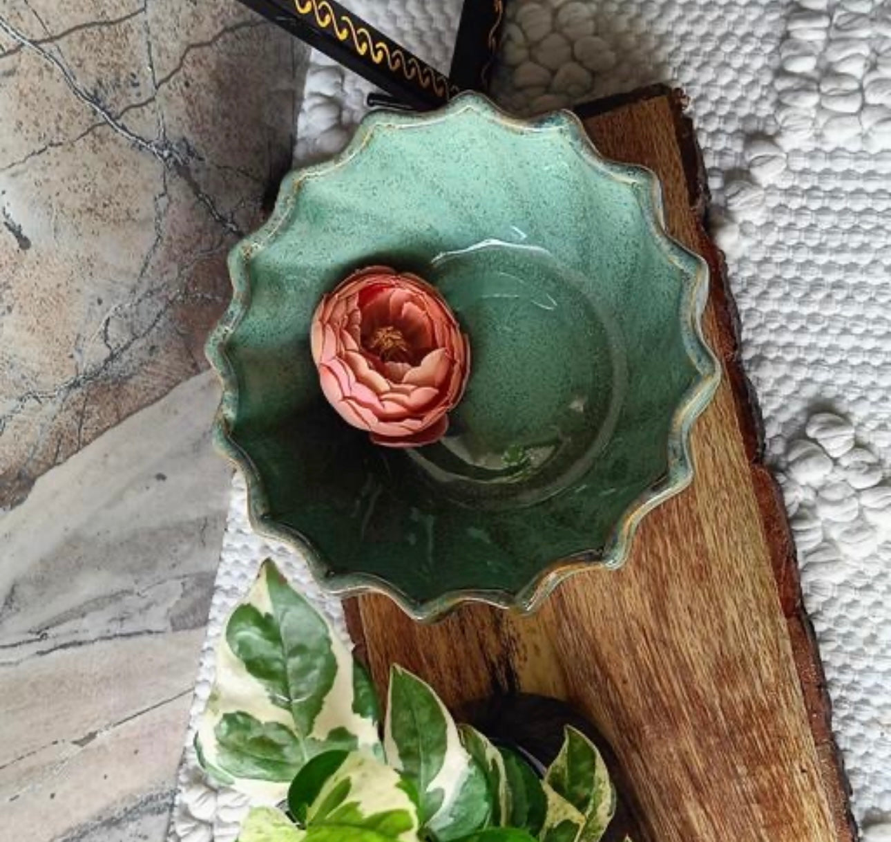 Premium Sea Green Ceramic Bowls - Set of 2